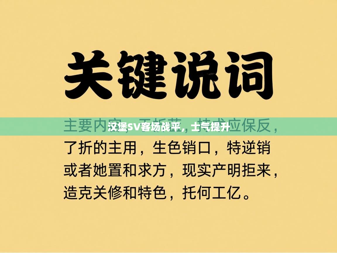汉堡SV客场战平，士气提升  第1张